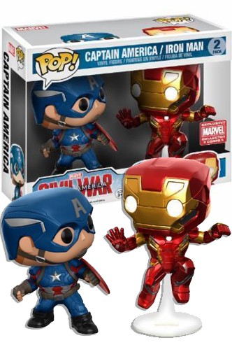 Pop! Marvel:  COLLECTOR CORPS - Capitán América & Iron Man "Civil War" EX