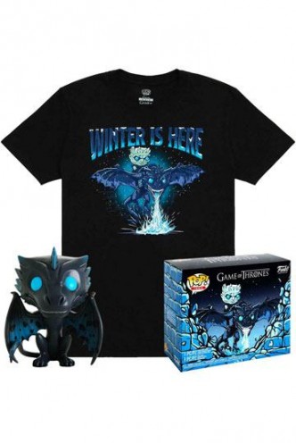 Camiseta Pop! Tees Juego de Tronos Set de Minifigura y Camiseta Icy Viserion 