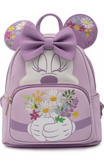 Loungefly -Disney: Mini Mochila Minnie Holding Flowers