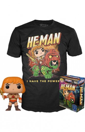 Camiseta Pop! Tees MOTU He-Man Set de Minifigura y Camiseta (GITD) Ex