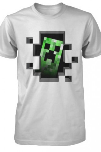 Camiseta - MINECRAFT "Creeper Inside" Blanca