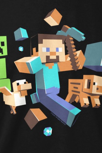 Minecraft Camiseta Run Away! Glow in the Dark