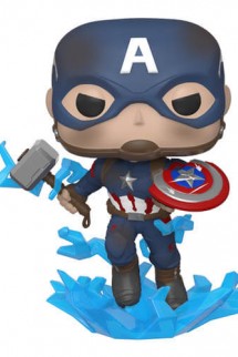 Pop! Marvel: Avengers Endgame-Captain America w/Broken Shield & Mjölnir