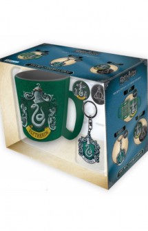 Harry Potter - Set Taza + Llavero + Chapa Slytherin