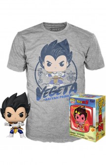 Camiseta Pop! Tees Dragon Ball Z Vegeta Set de Minifigura y Camiseta (Metallic) Ex